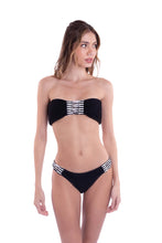 Load image into Gallery viewer, RIPPED BANDEAU REVERSIBLE - BLACK CUT-OUT &amp; FRINGE
