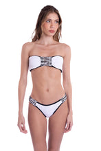 Load image into Gallery viewer, RIPPED BANDEAU REVERSIBLE - BLACK CUT-OUT &amp; FRINGE
