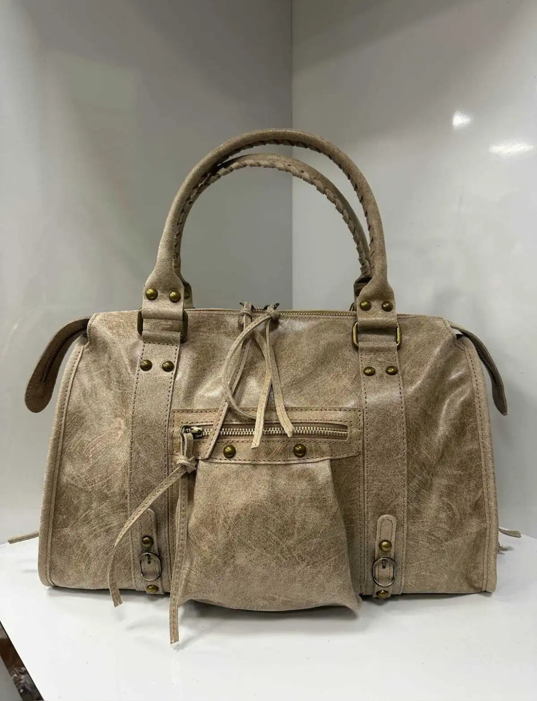 Leather bag large