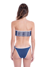 Load image into Gallery viewer, RIPPED BANDEAU REVERSIBLE - INDIGO CUT-OUT
