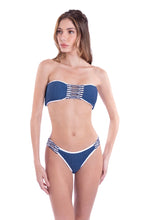 Load image into Gallery viewer, RIPPED BANDEAU REVERSIBLE - INDIGO CUT-OUT
