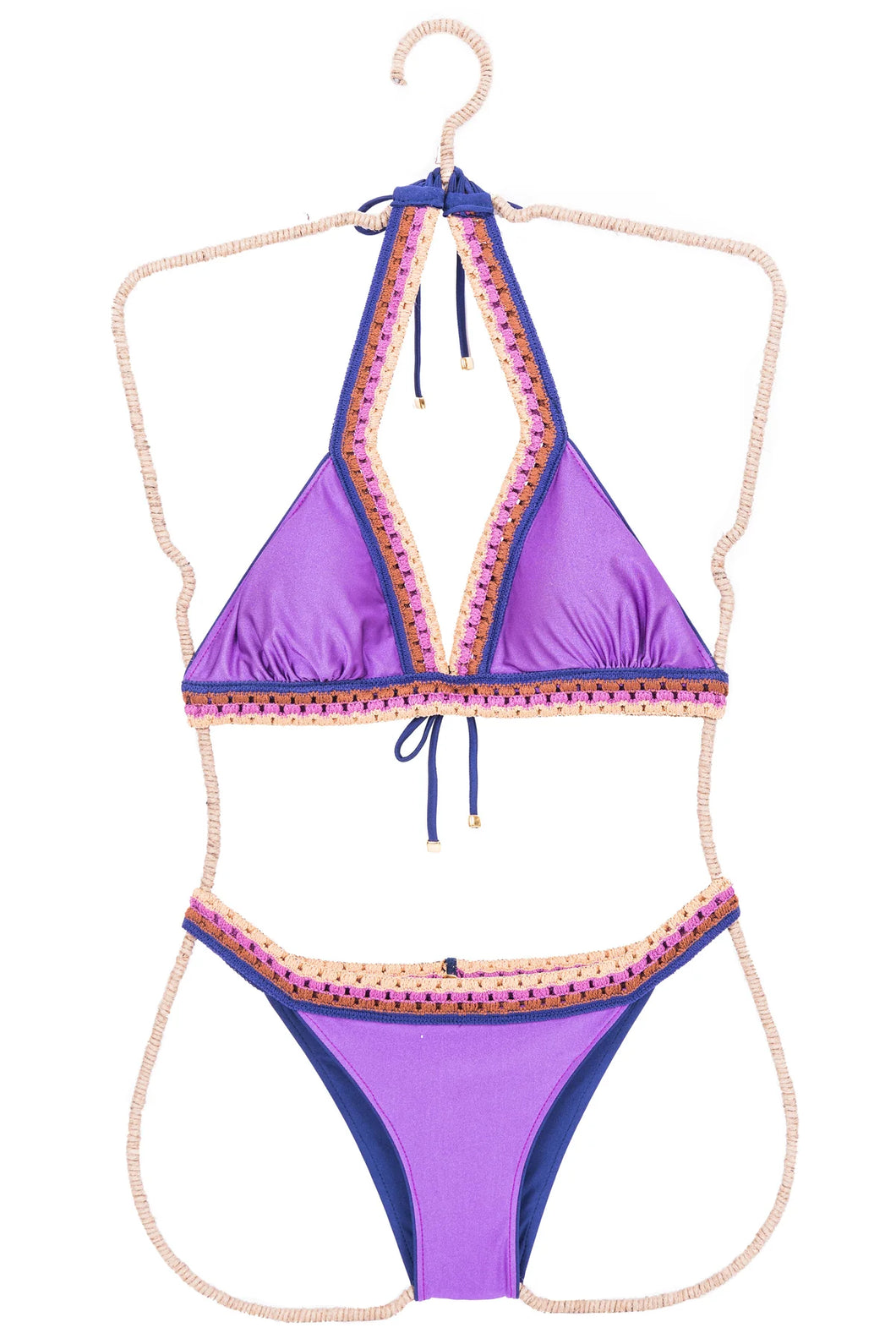 Crochet reversible purple/navy
